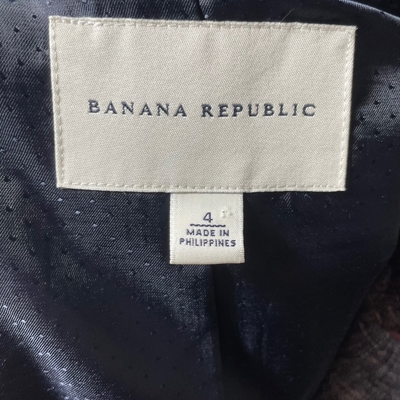 Linen Blend Blazer 4 Banana Republic Double Breasted Crosshatch Tweed Jacket - Picture 3 of 14